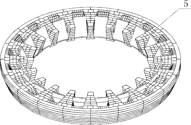 Method for supporting arch tire for building overhead brick in inclined duct of dry quenching furnace