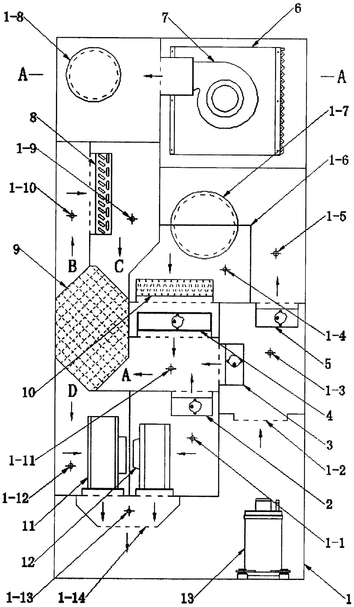 Self-coupling heat exchange and cold heat recovery fresh air dehumidification air conditioner