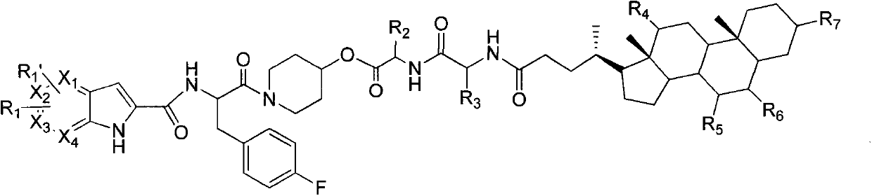 Glycogen phosphorylase inhibitor cholic acid derivative containing bio-cleavable dipeptide and preparation method and medical application thereof