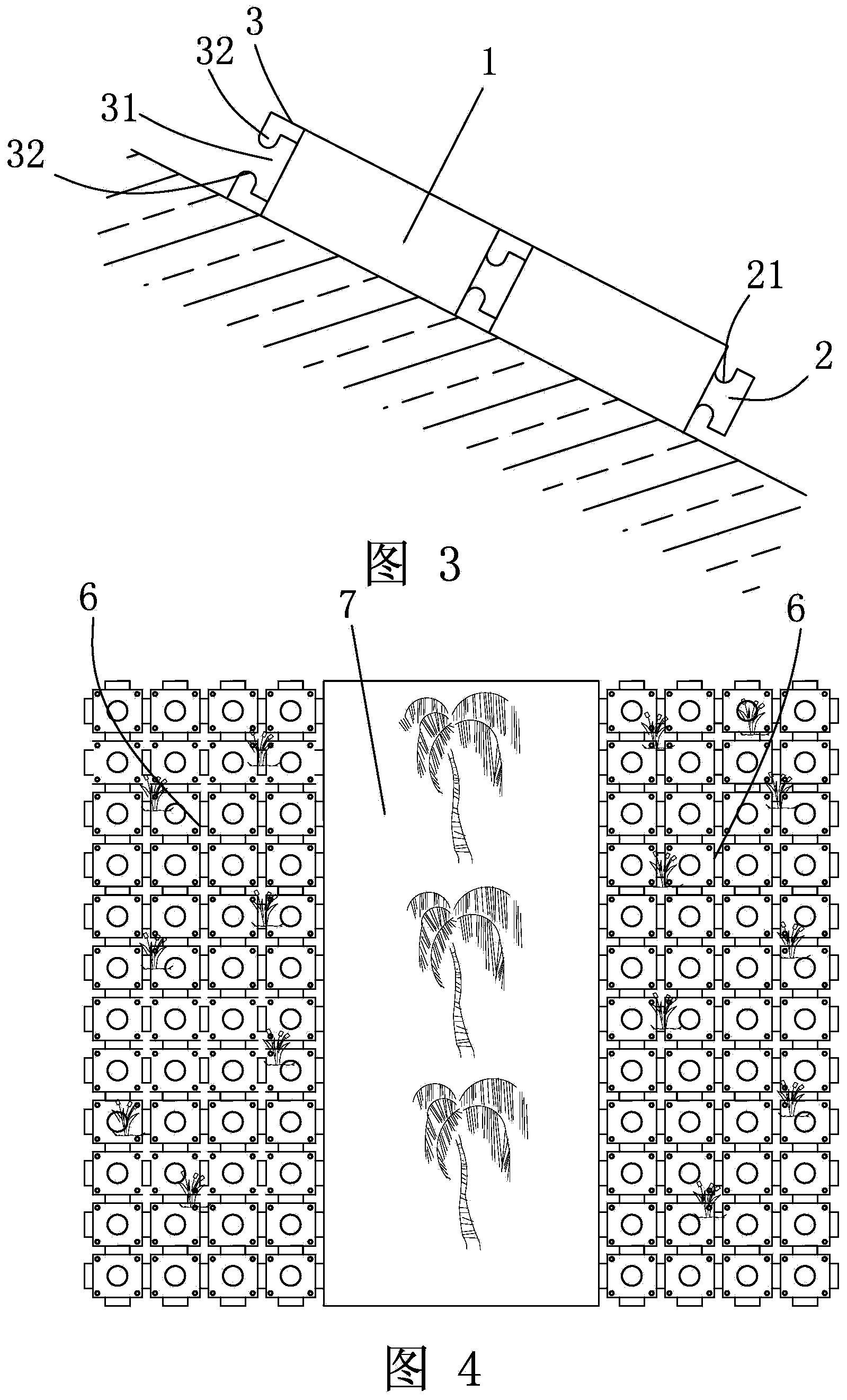 Method for constructing slope through connected slope bricks