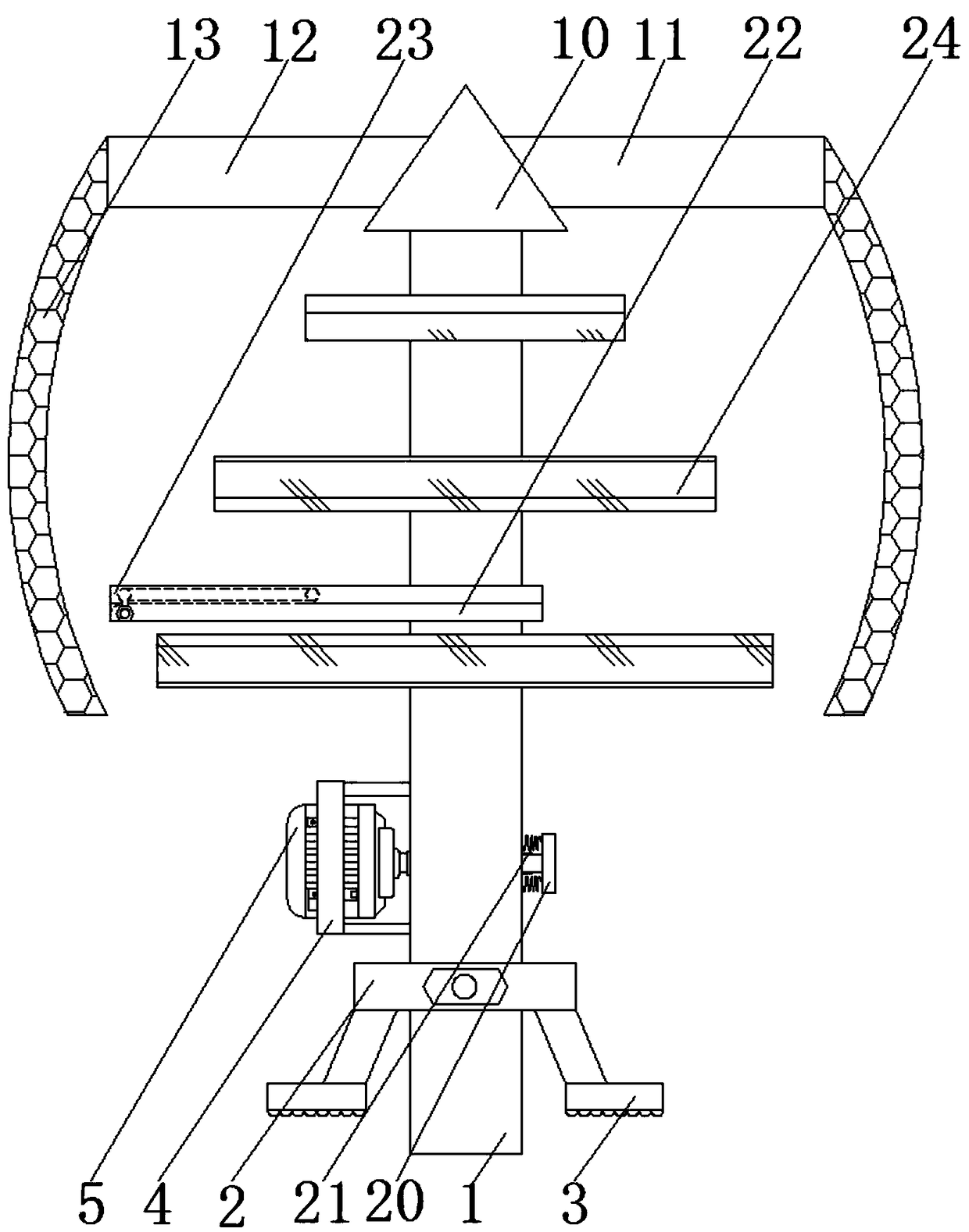 Grape planting frame with windproof function