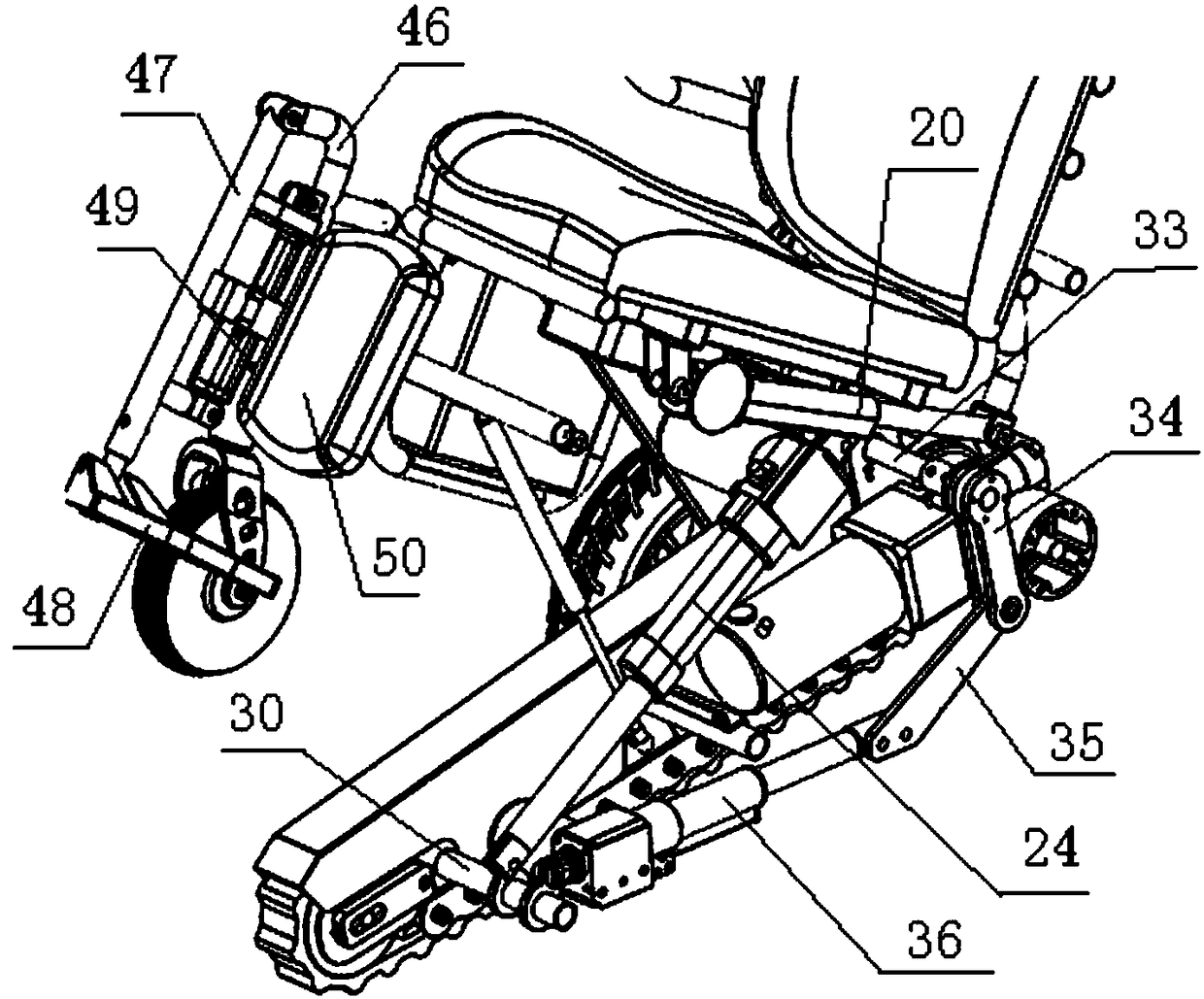 Self-driving wheelchair capable of going upstairs and downstairs