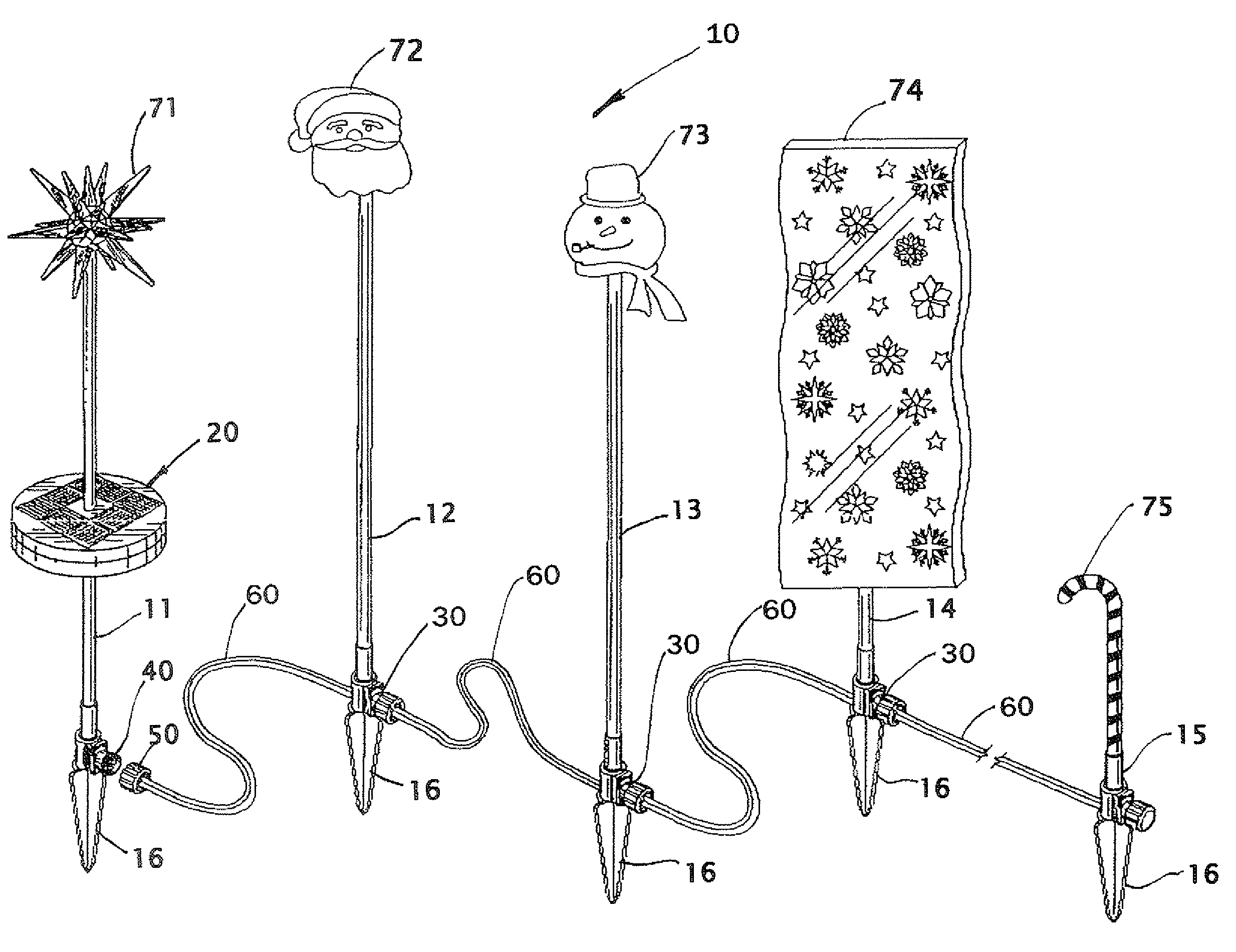 Solar powered decorative light system