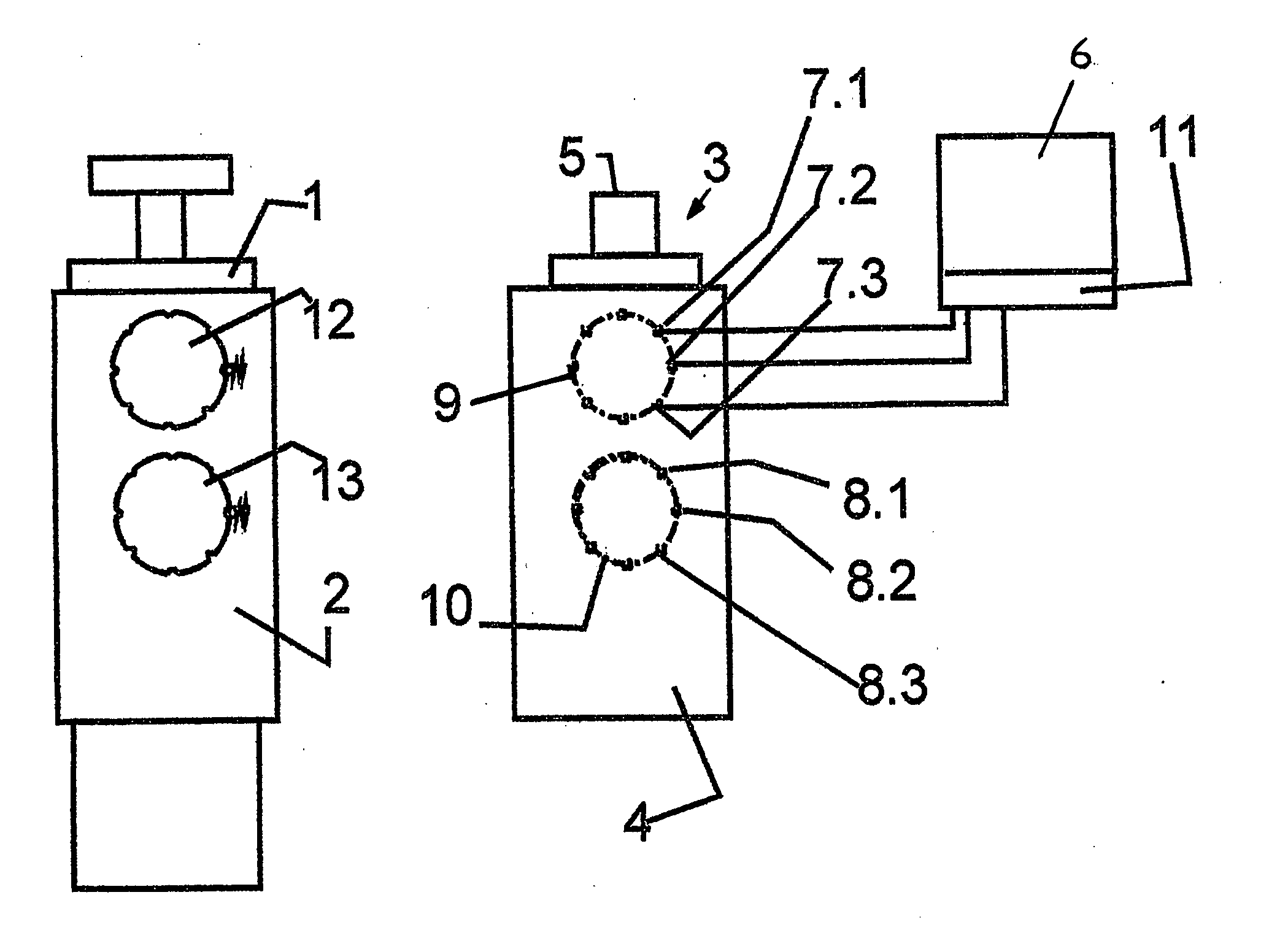 Electrically controlled actuating element on a machine