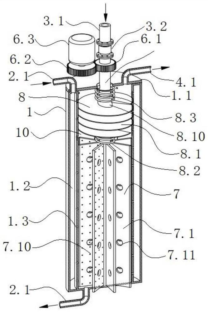 Dust removal and desulfurizing system for treating industrial waste gas by using viscous absorption liquid and treatment method