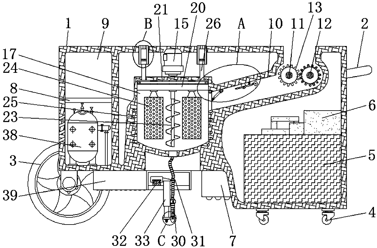 Pavement repairing equipment convenient for rapidly processing materials