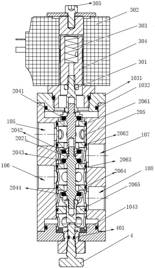 Two-position four-way electromagnetic valve