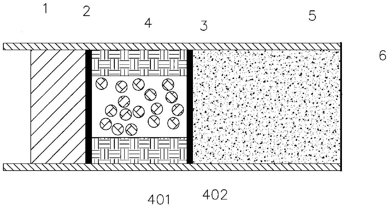 Flue gas treatment part, low-temperature incombustible particle type cigarettes using the same and production technique thereof