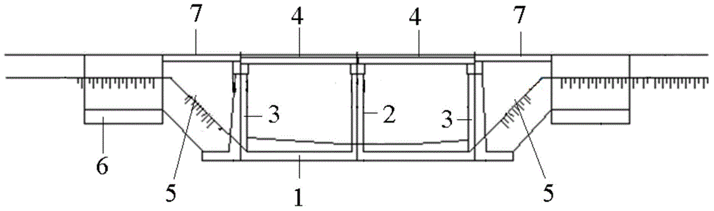 Integral plate type small bridge and culvert combination applicable to soft soil foundations