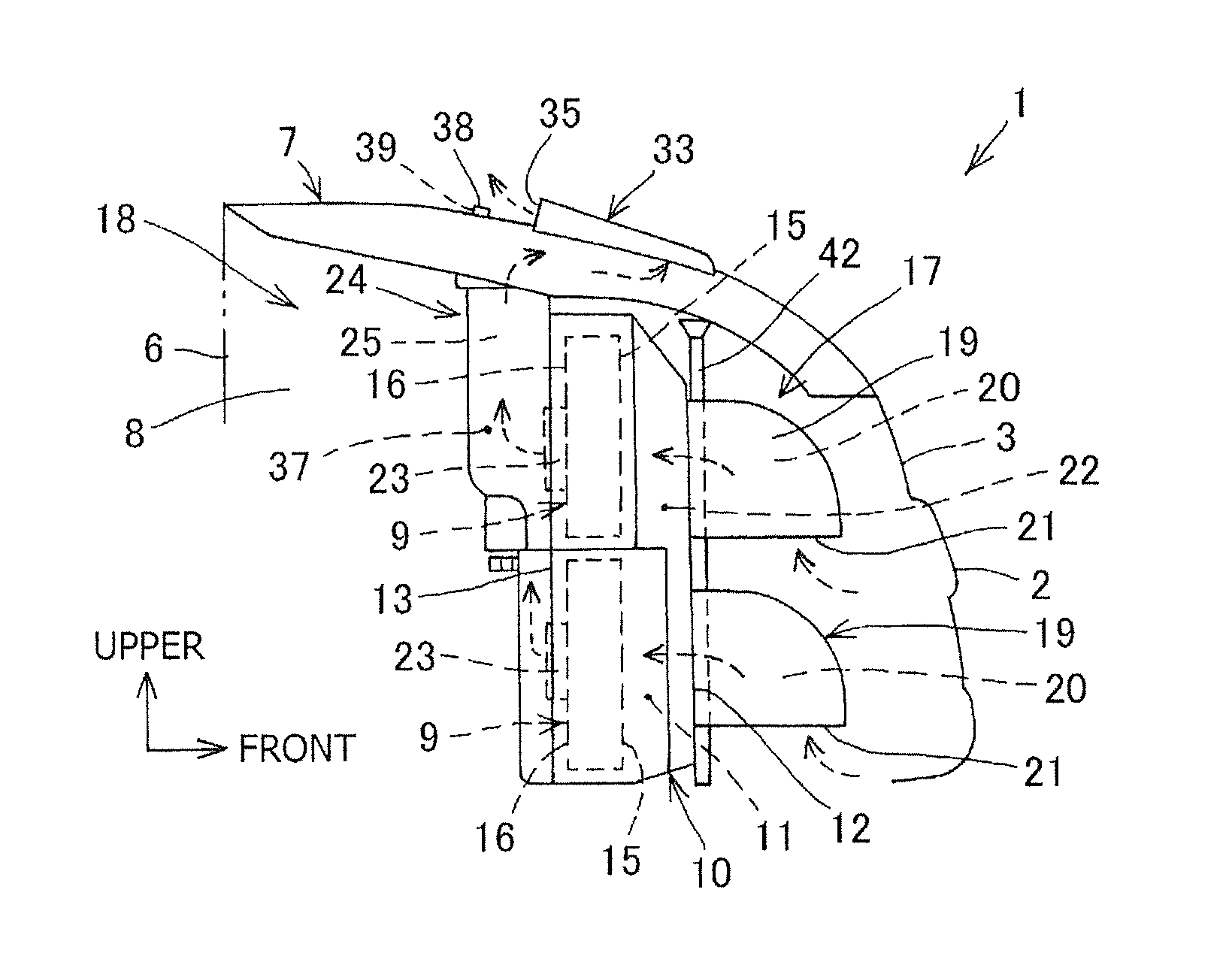 Exhaust device of fuel cell vehicle