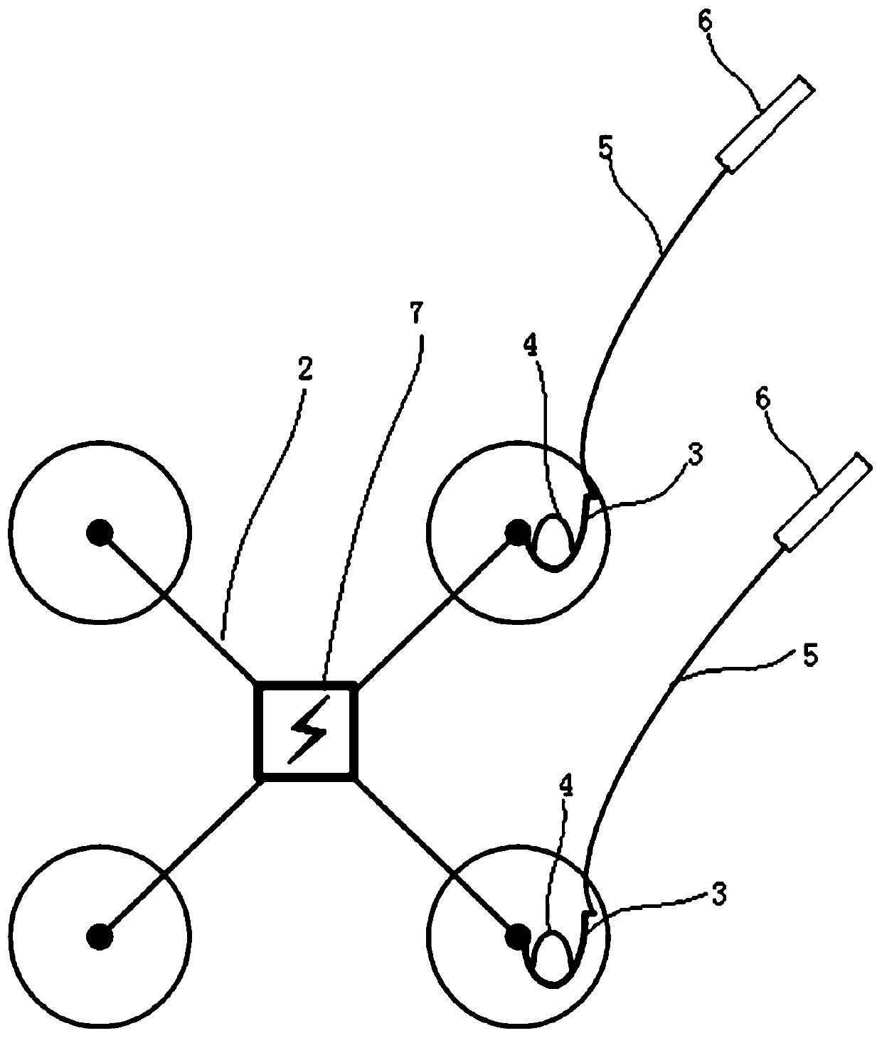 Quadrocopter vertical wall surface rapid takeoff and landing system and method based on electrostatic adsorption