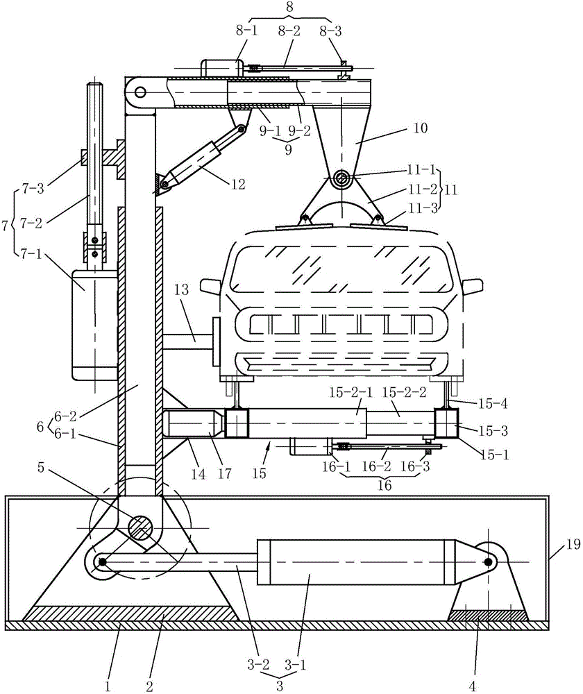 Scrapped vehicle detachment flexible turnover machine