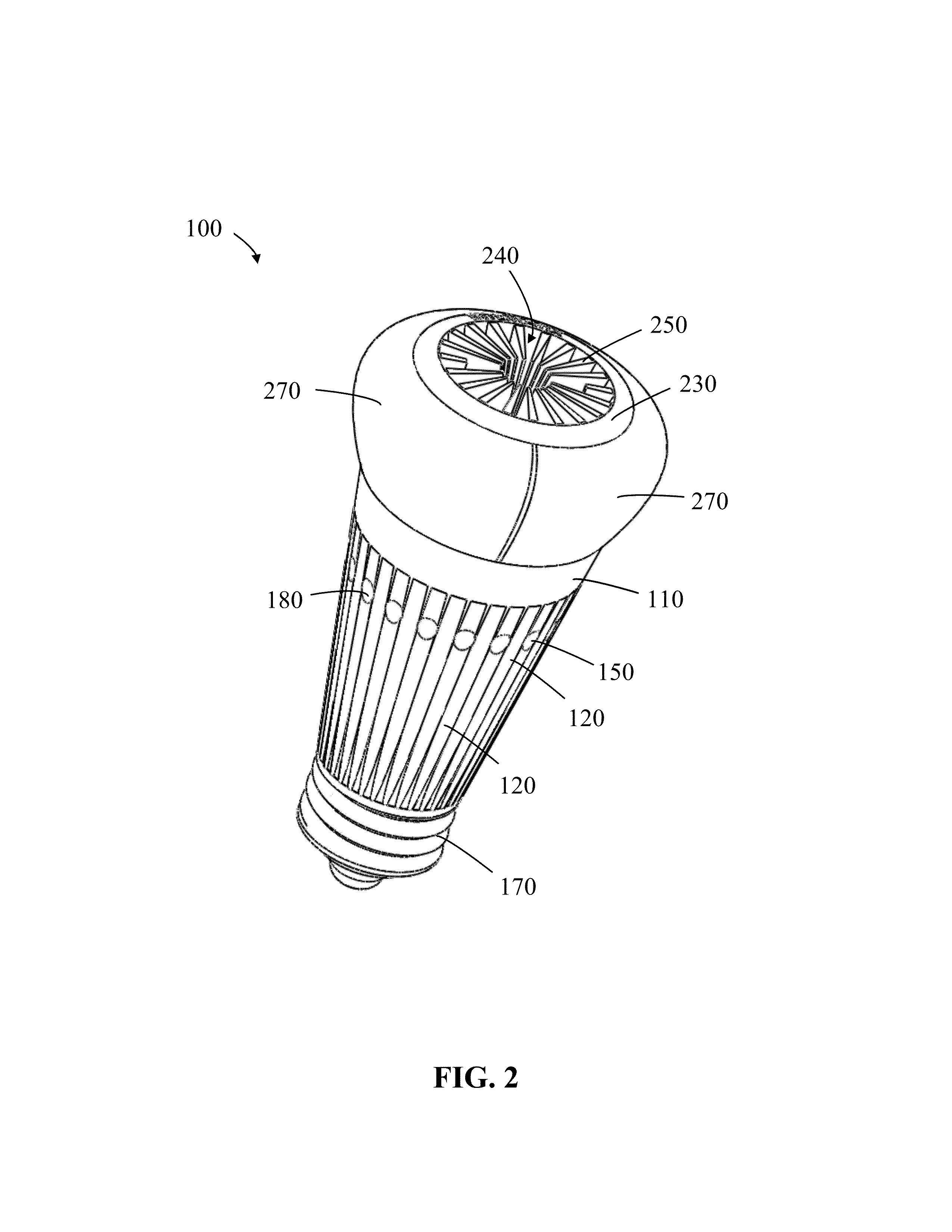 Solid-state lamps with improved radial emission and thermal performance