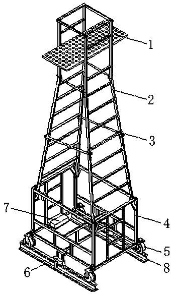 Overhead line system maintenance electric ladder vehicle