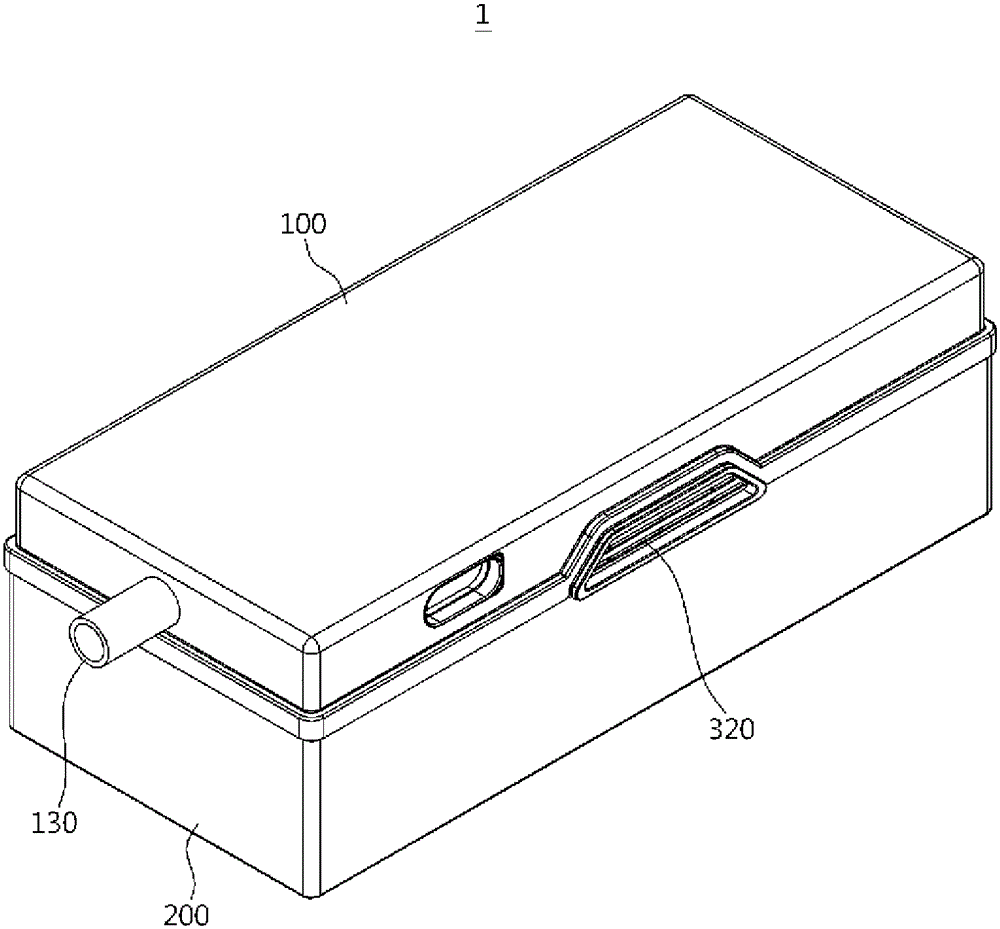 Battery pack electronic equipment chamber and battery package comprising same