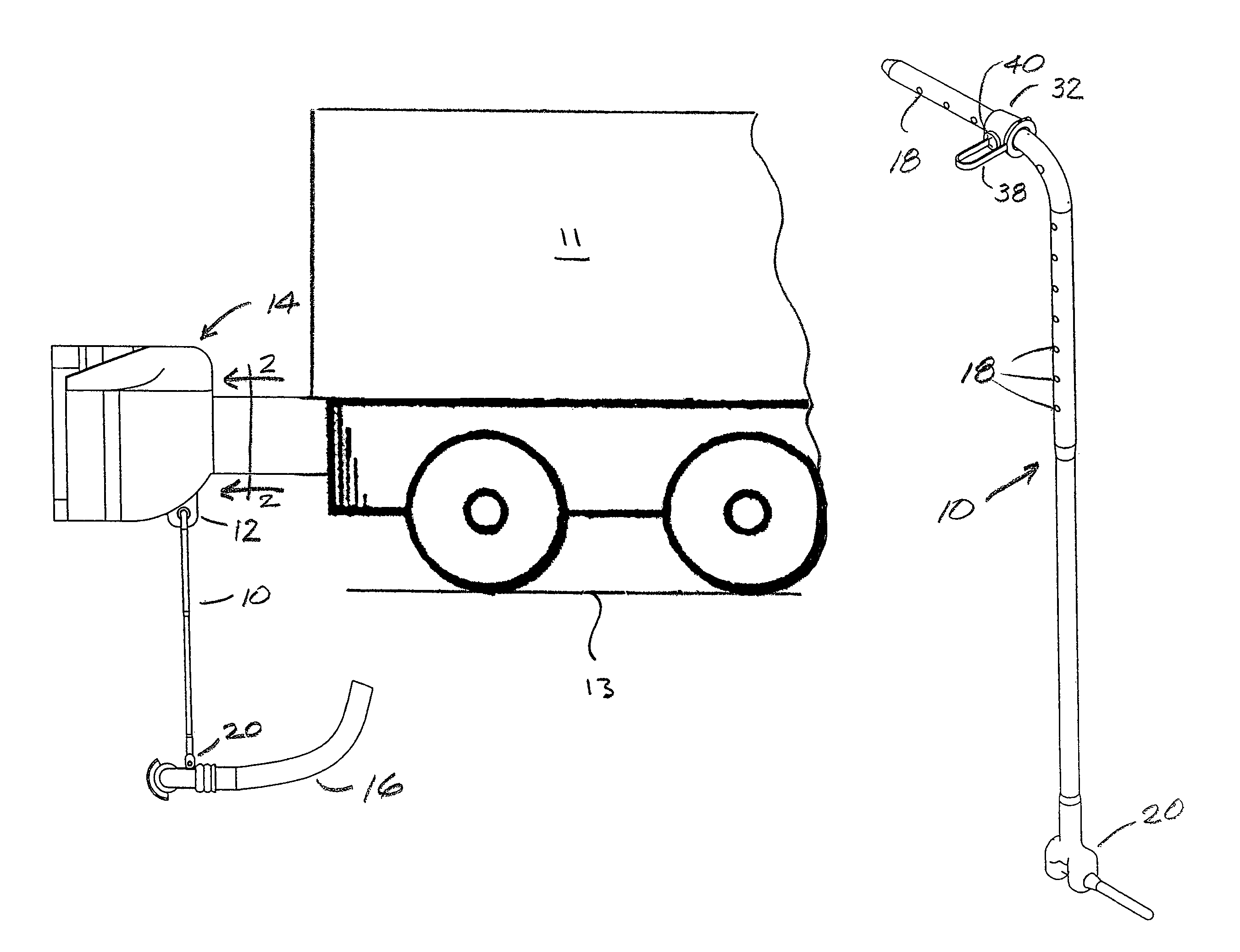 Air brake hose support