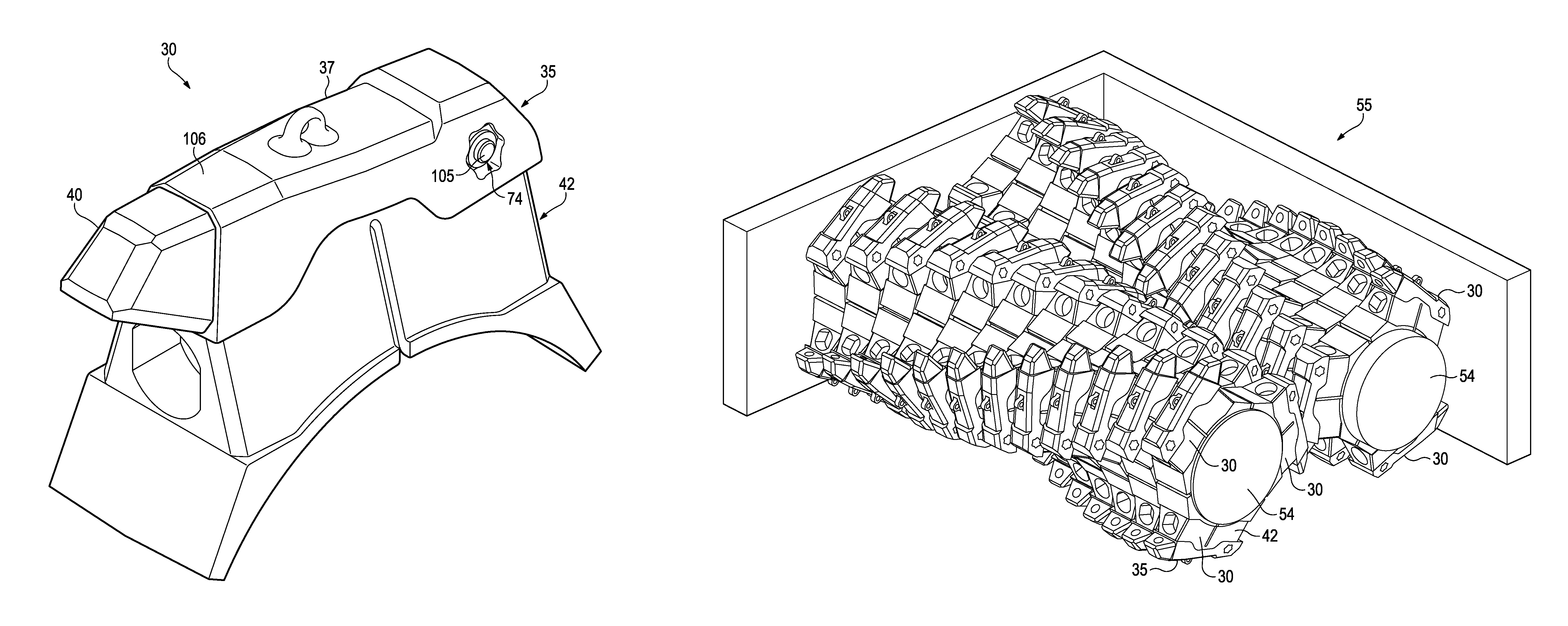 Replaceable wear parts for an earth-working roll