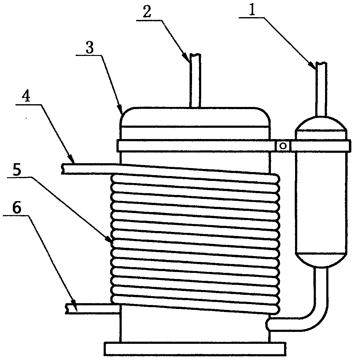 Air conditioner system for compressor shell winding refrigerating agent copper pipe