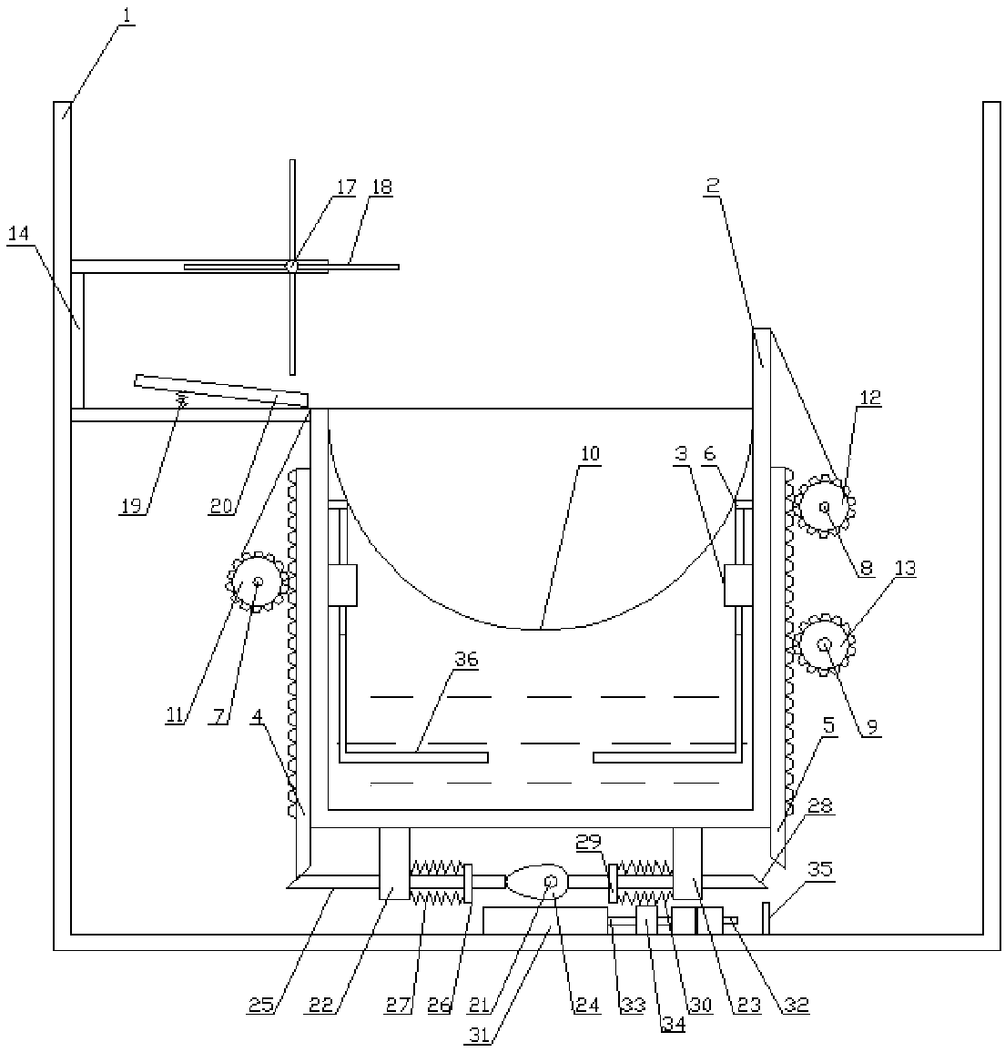 Cleaning device for shaft type accessories for refrigerators