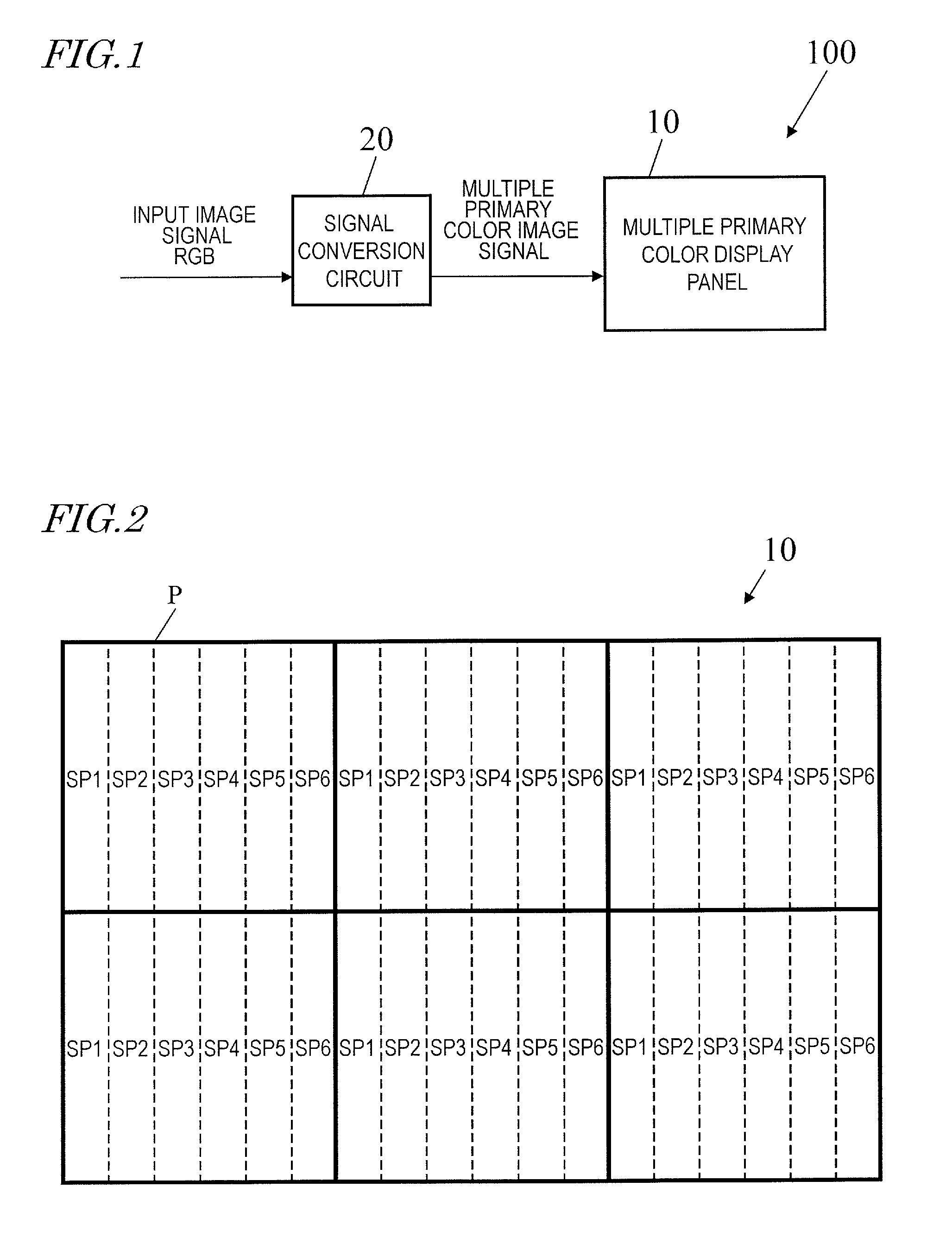 Multi-primary color display device