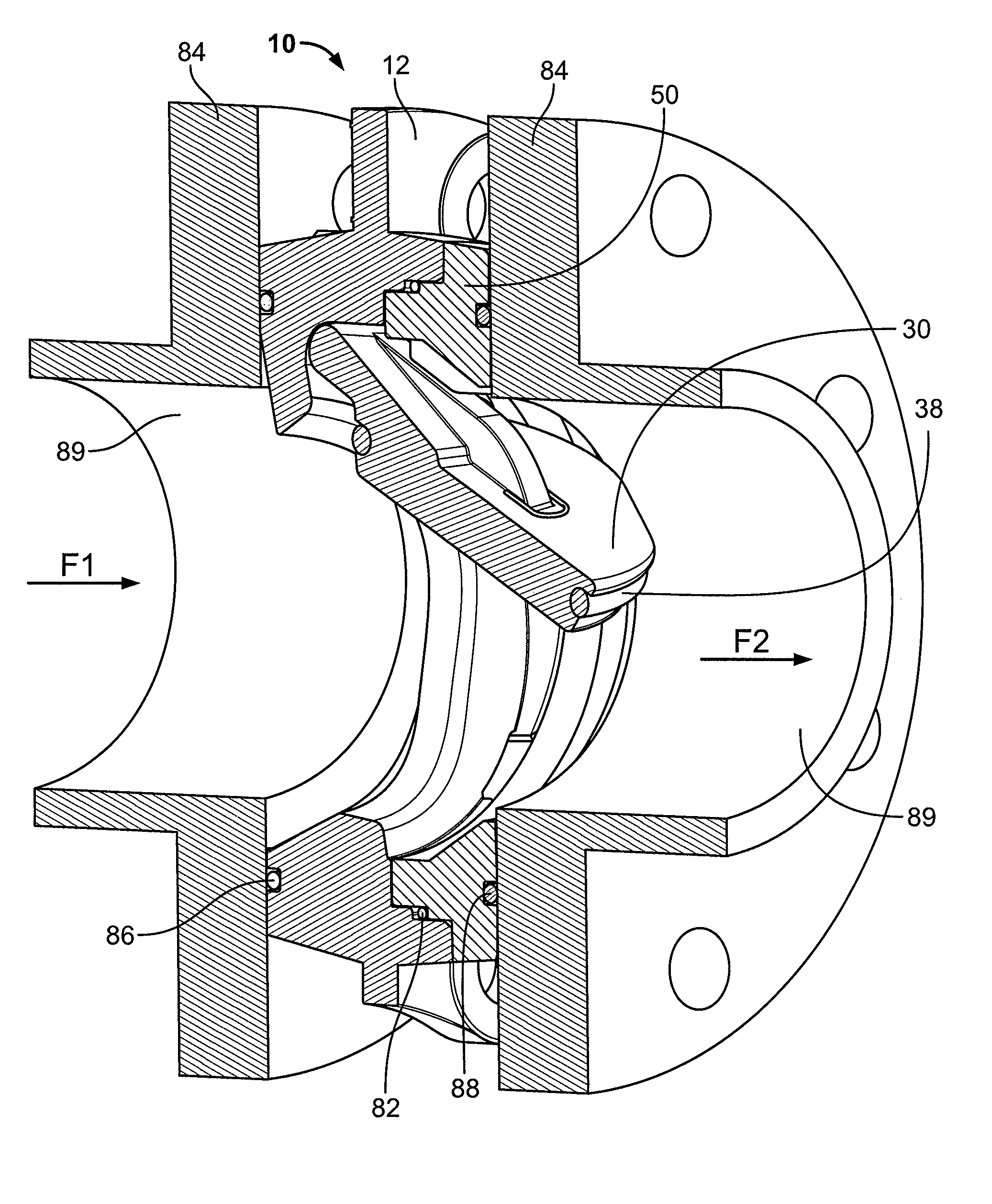 Wafer check valve assembly and related methods of use
