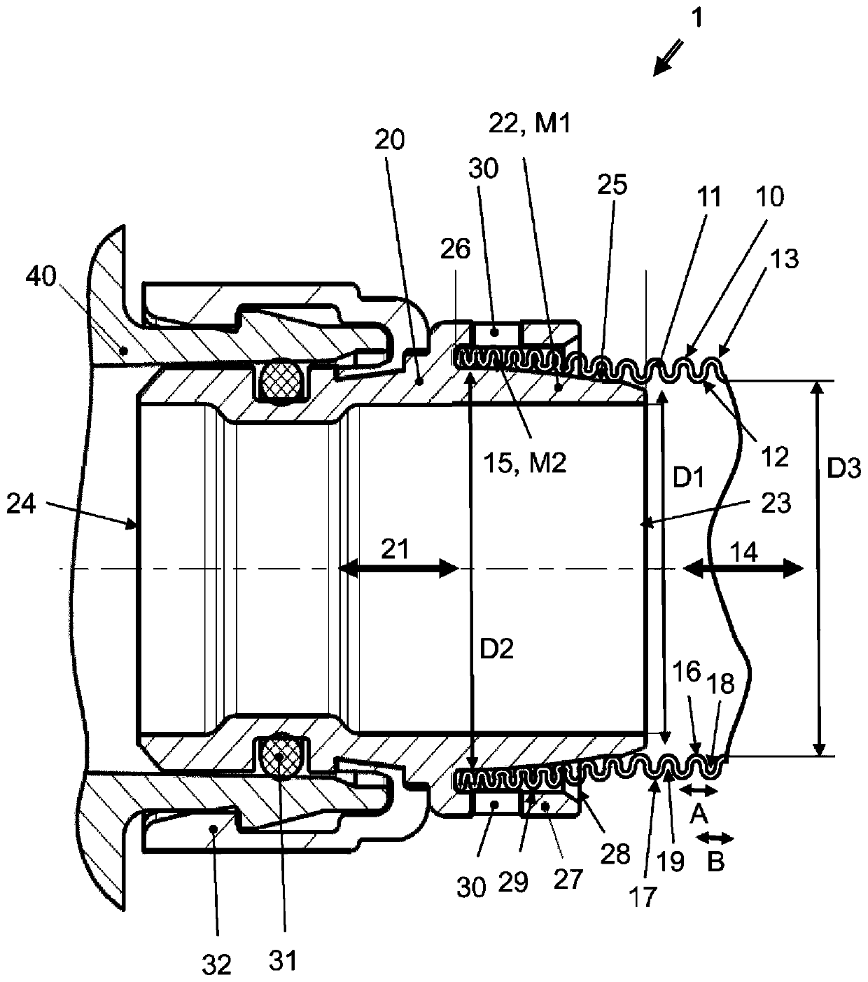 Pipe device having a bonded joint