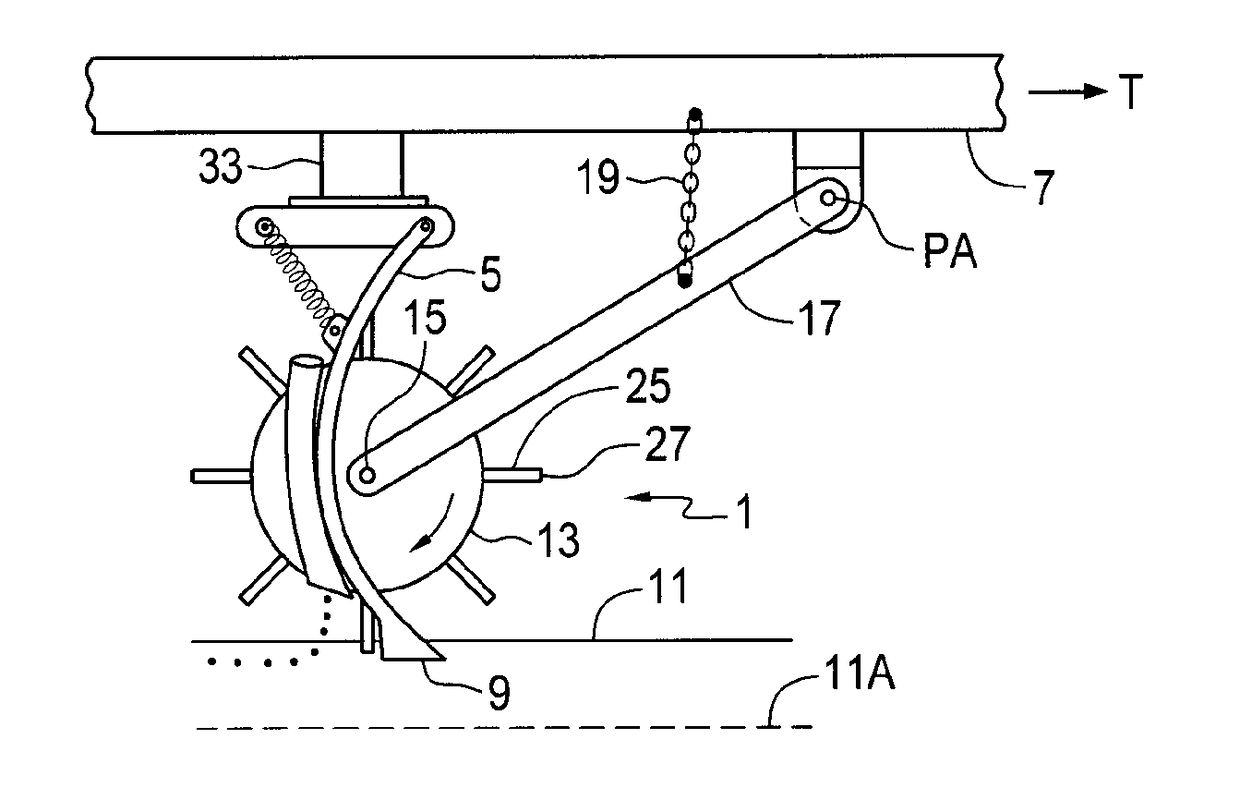 Residue flow through hoe type seeding implements