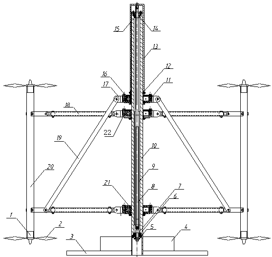 Structural testing device and method for multi-rotor UAV based on variable-diameter frame