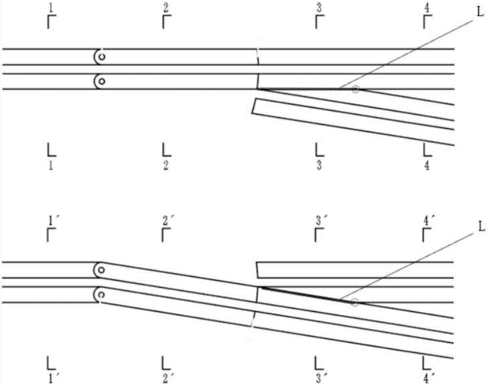 Suspending sky railway dual-wheel rotation co-directional synchronous rotation turnout