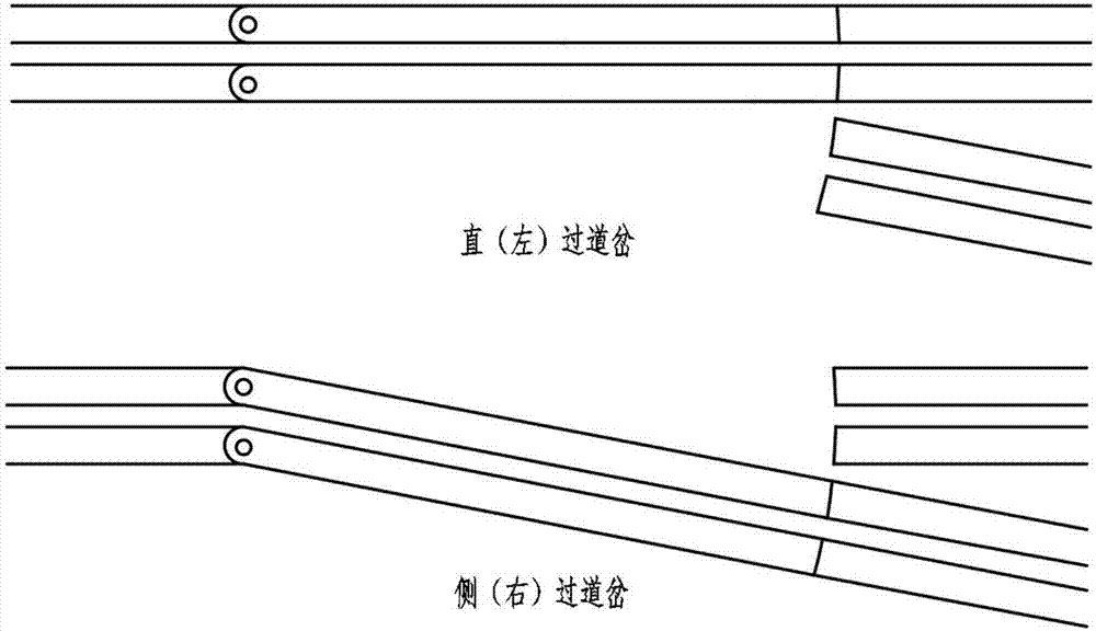 Suspending sky railway dual-wheel rotation co-directional synchronous rotation turnout