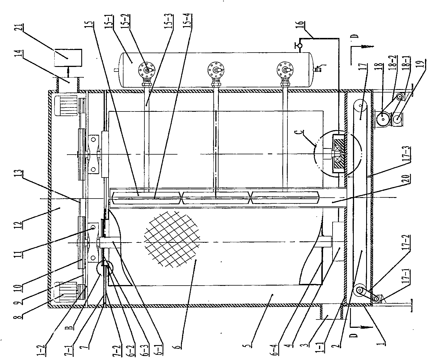 Rotating filter cartridge type air dust remover