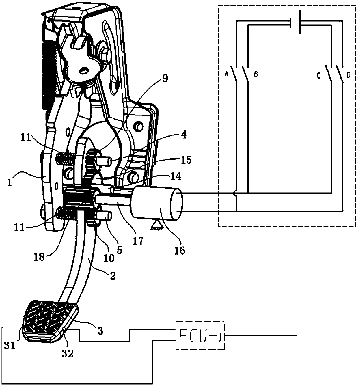 Adjustable automobile pedal and automobile