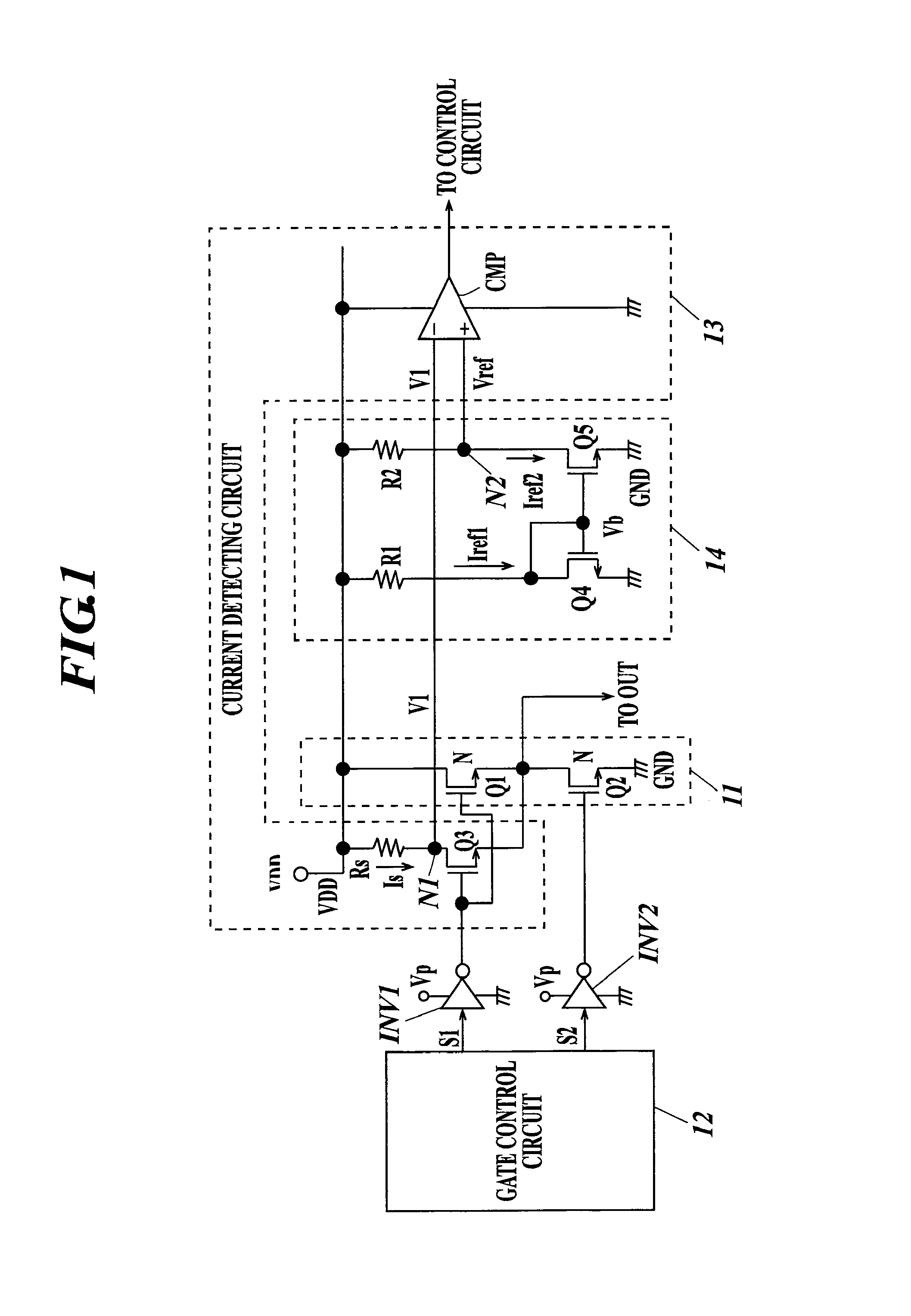 Output current detecting circuit and transmission circuit