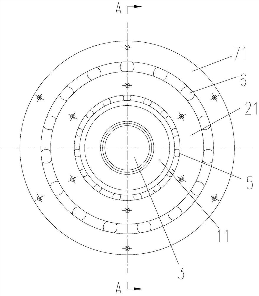 A sliding block eliminates clearance and protects bearing device