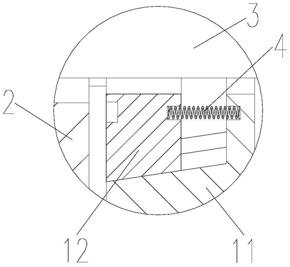 A sliding block eliminates clearance and protects bearing device