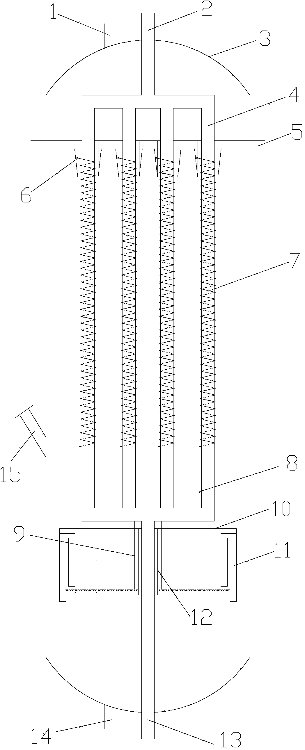 Shell and tube vertical type anti-scaling falling film absorbing device