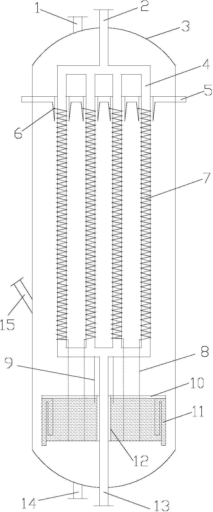 Shell and tube vertical type anti-scaling falling film absorbing device