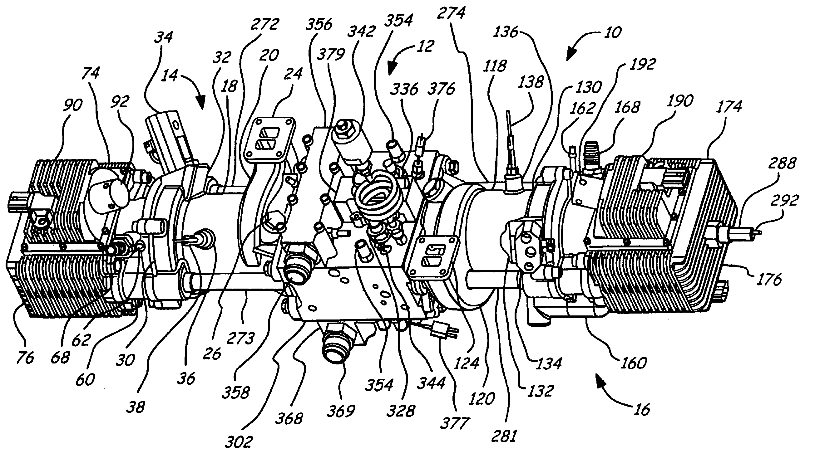 Exhaust gas recirculation for a free piston engine