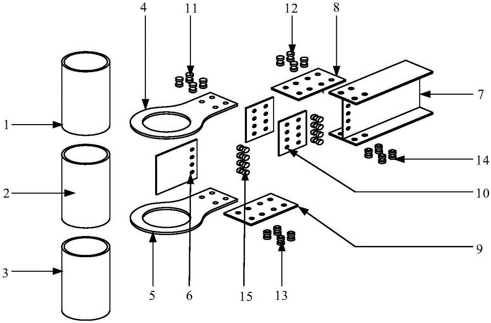 Assembly type beam-column node connection device with function recovery effect