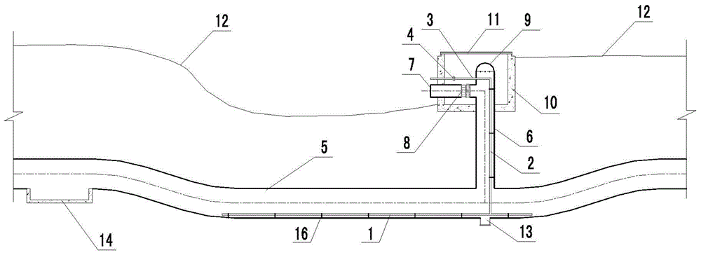 Waterpower automatic silt-washing device of inverted siphon in pressure water delivery pipe