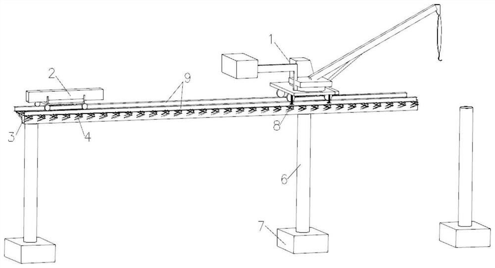 Mountain pedestrian path excavation-free mechanical construction method