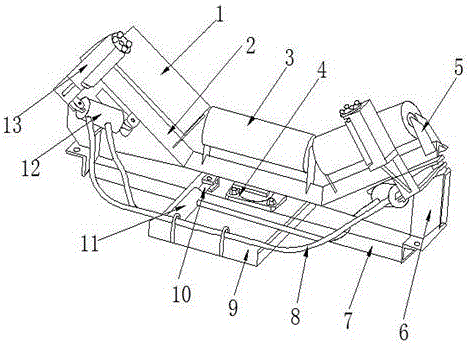 Full-automatic hydraulic deviation correcting device for belt conveyor