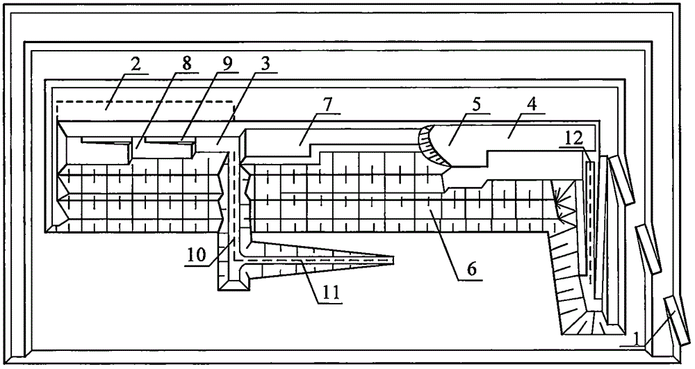 Casting blast and pull shovel handling mining procedure