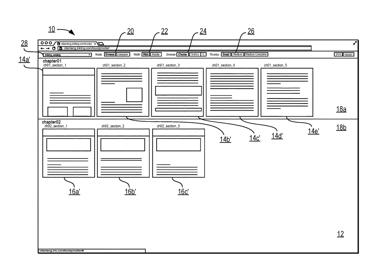 System and method for creating and displaying previews of content items for electronic works