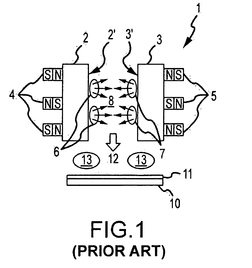 Sputter coating device and method of depositing a layer on a substrate