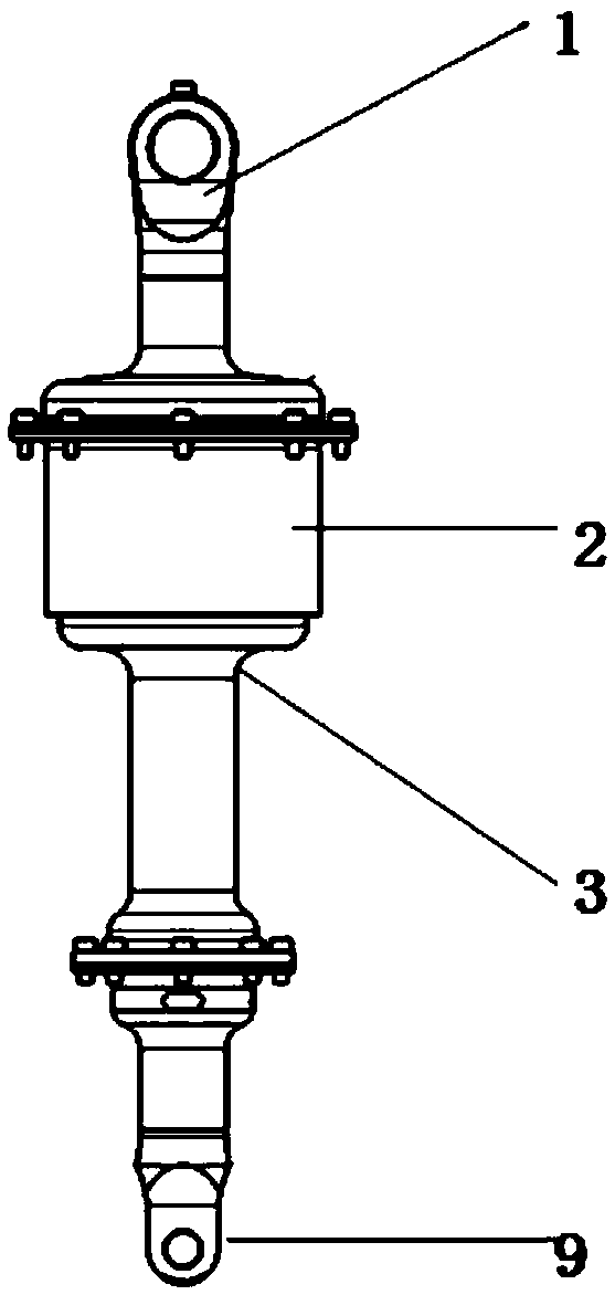 Hydraulic-elastic vibration isolator connected to main supporting reducing rod in series