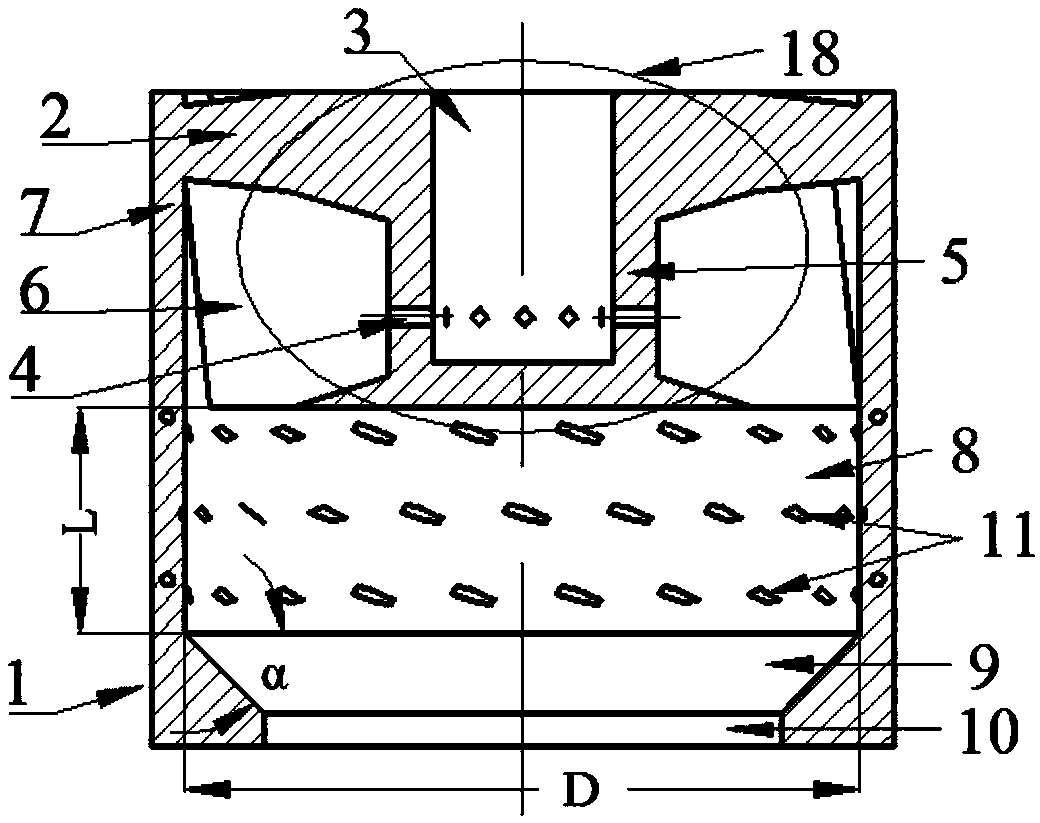 Lean premixed swirl nozzle of low-pollution combustion chamber and total-ring combustion chamber