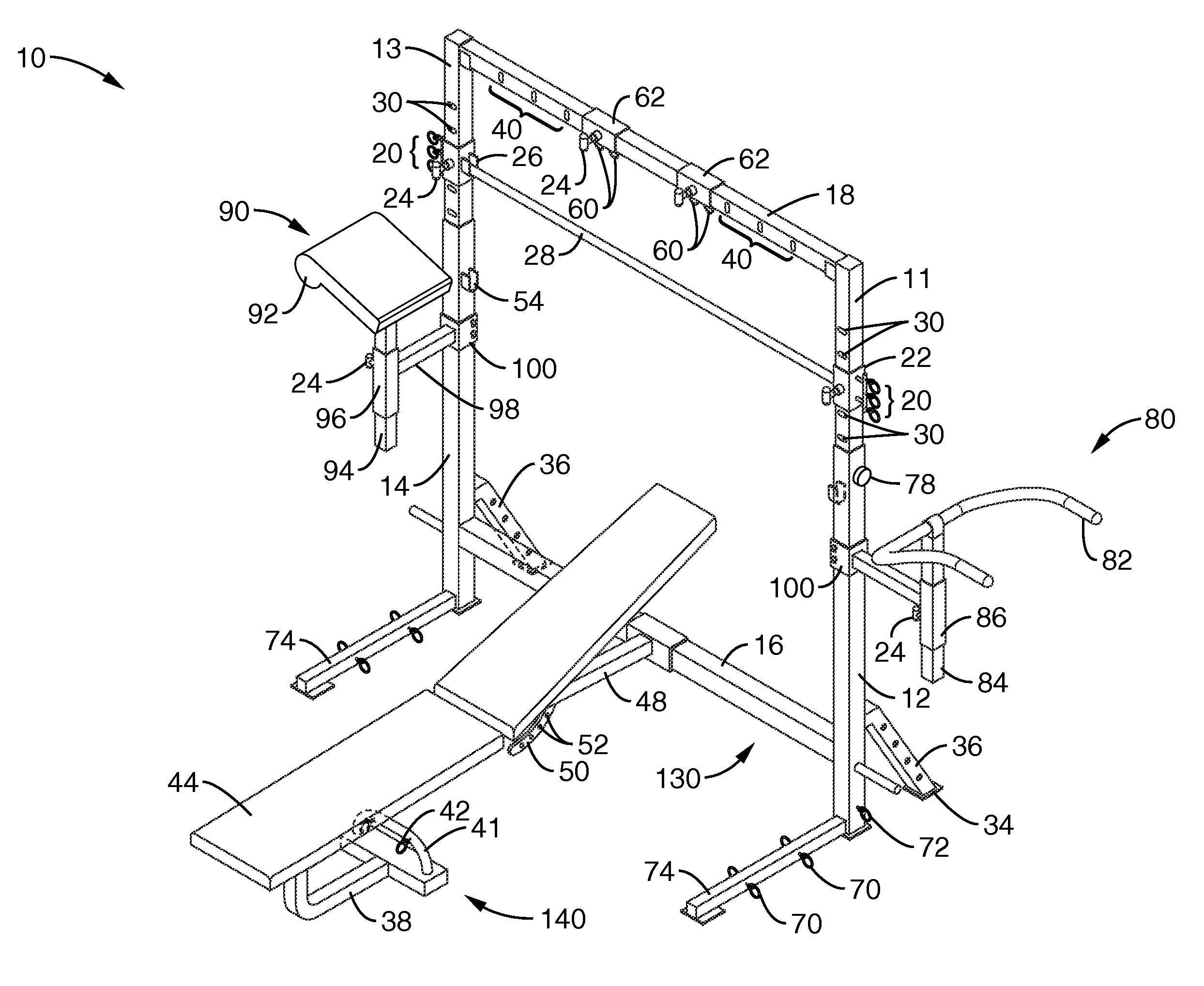 Exercise system utilizing elastic bands