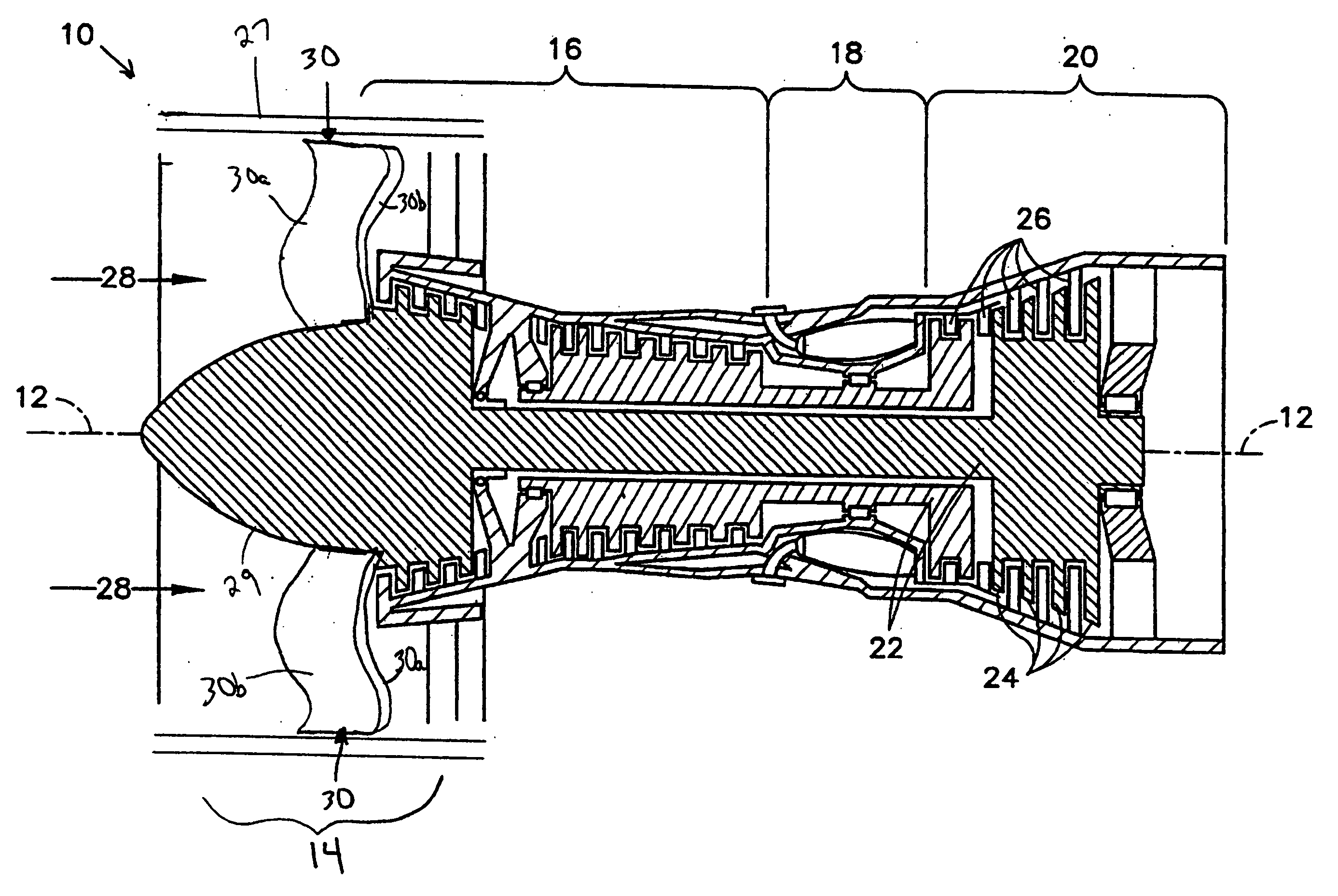 Hollow fan blade for gas turbine engine