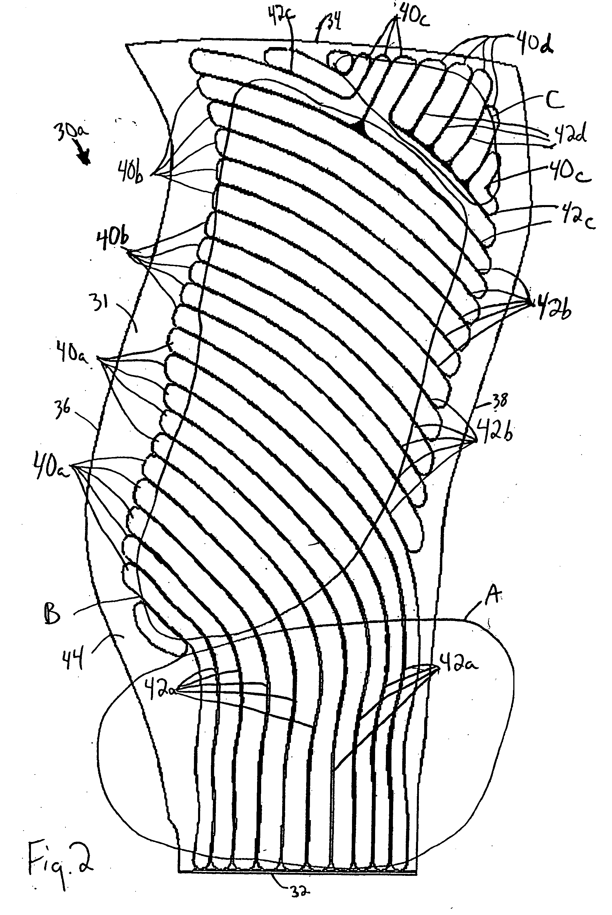 Hollow fan blade for gas turbine engine